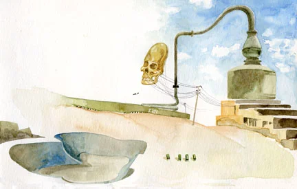 South of Lima Watercolor on paper 7" x 9" 2009 (available)