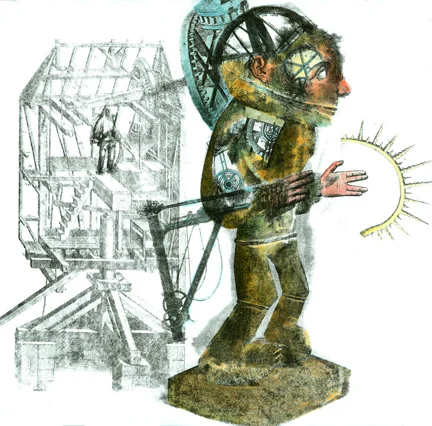 Karxis xerox transfer collage and watercolor on paper 20" x 20" 2008 (available)