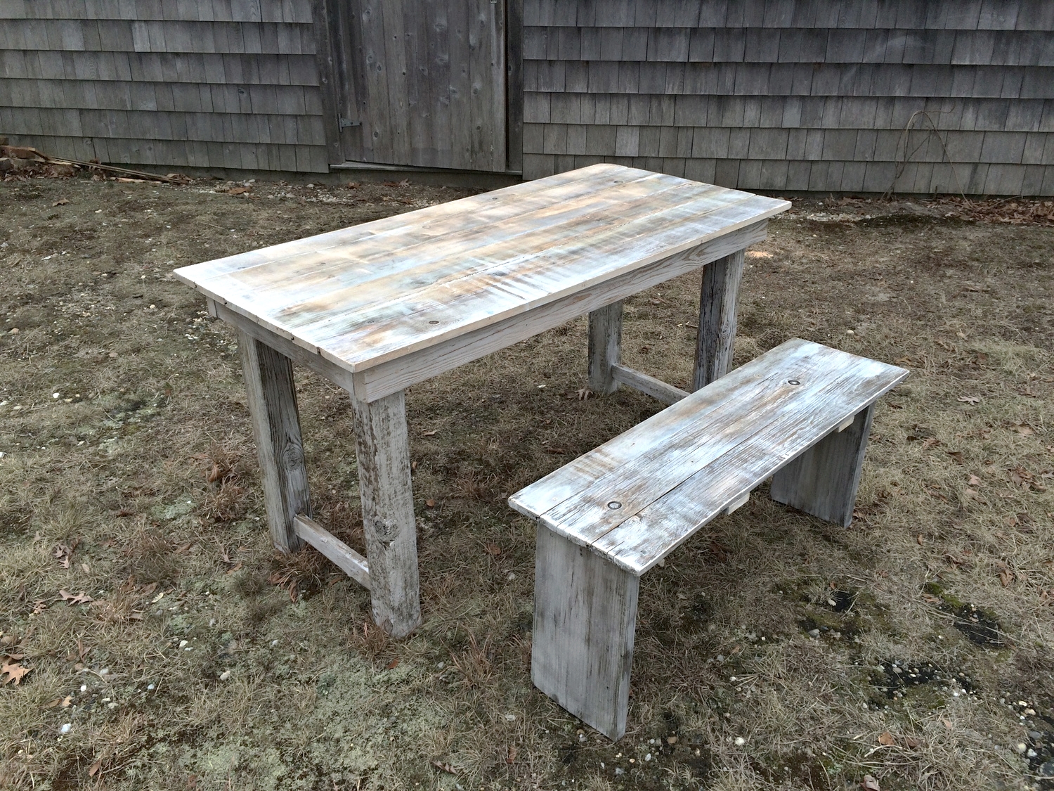    Randall Table    reclaimed wood, driftwood, acrylic  60" x 28" x 30" (table)  48" x 12" x 18" (bench)  2015  (sold)    