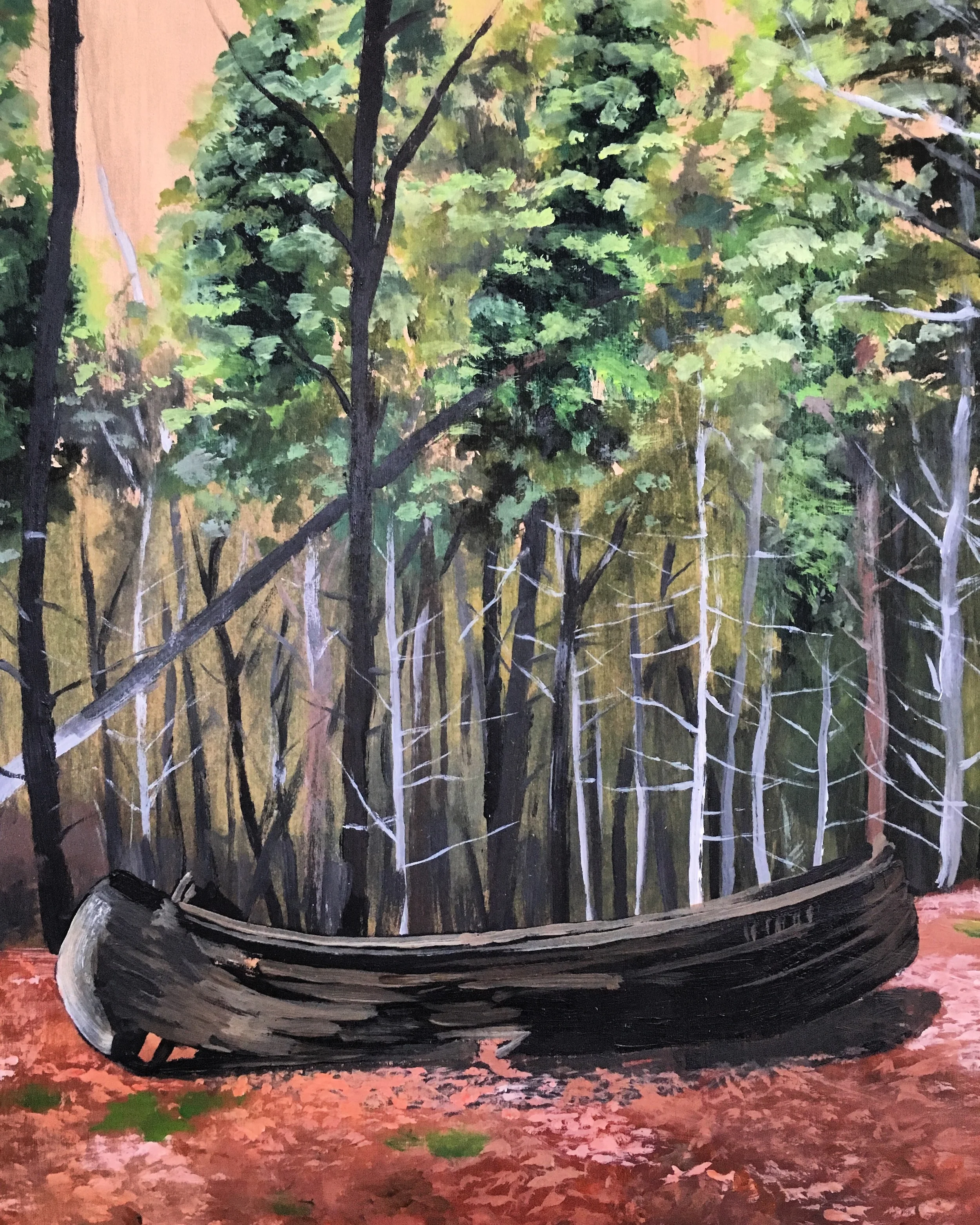 Canoe Place acrylic on wood panel 10" x 8" 2015 (sold)