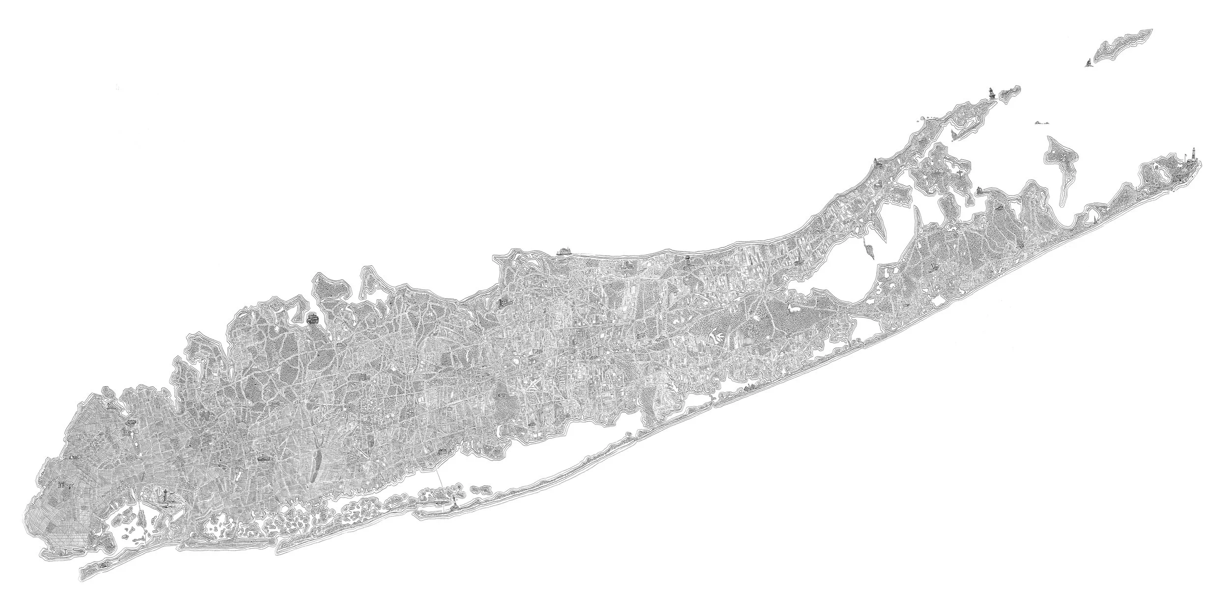 Long Island ballpoint pen on paper 24" x 48" 2017 (sold) (archival digital print available, 12" x 24", edition of 100)