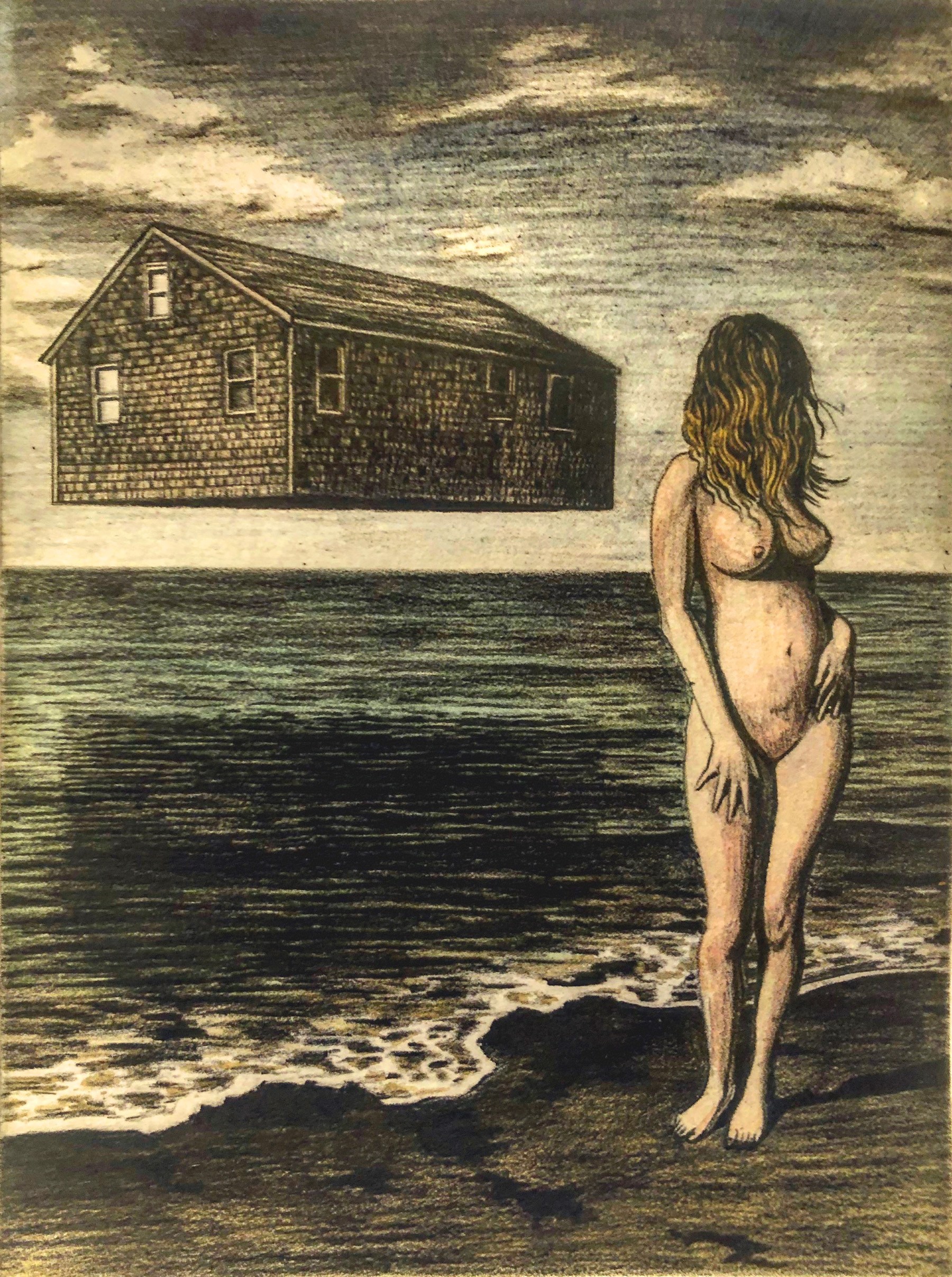    Siren    solarplate etching (black and white and with watercolor)  on Hahnemuhle paper  8” x 6” (10” x 14” sheet size)  edition of 10  2018  (available) 