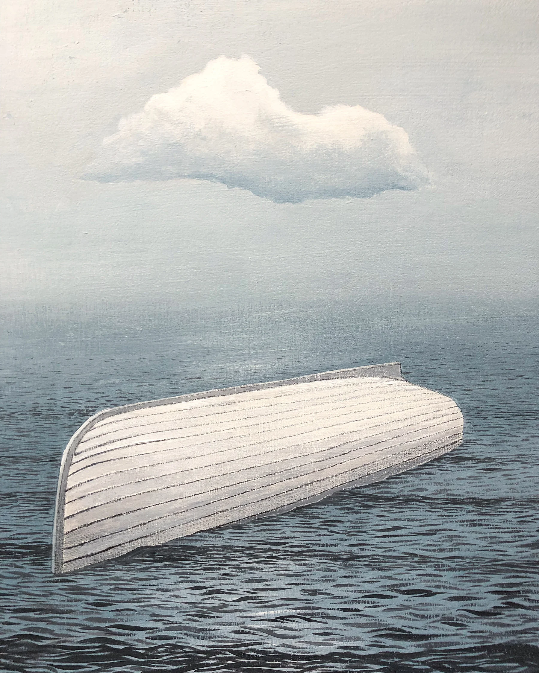 Capsized acrylic on wood 10” x 8” 2018 (available)