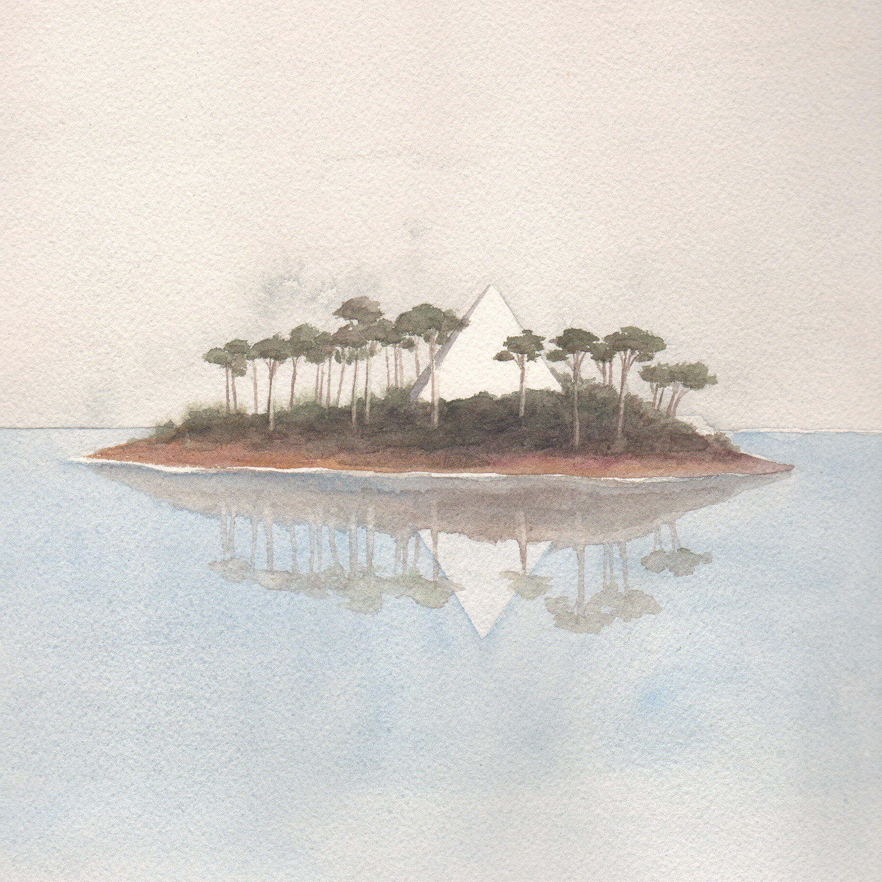   Island Temple   watercolor on paper  12” x 12”  2019  (sold) 