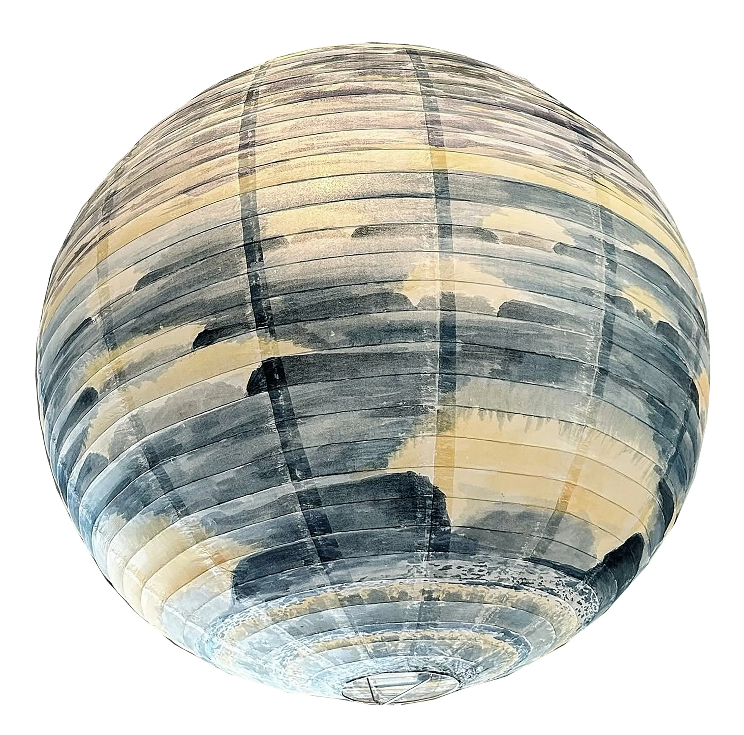    Wavescape (Globe)    watercolor on rice paper lantern  48” diameter  2025  (sold) 