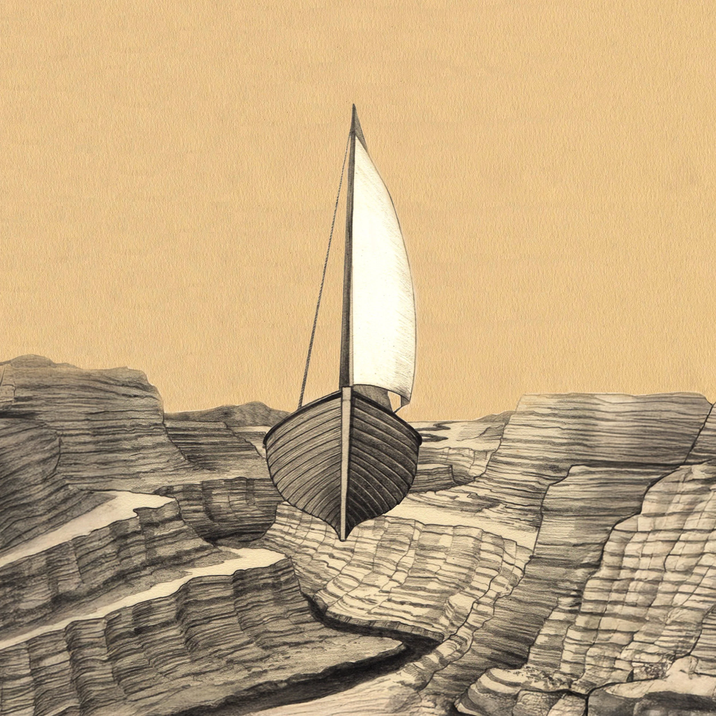    A New Map    graphite and digital on toned paper, 2025  Commissioned illustration for No Sailor’s single ‘A New Map’ 