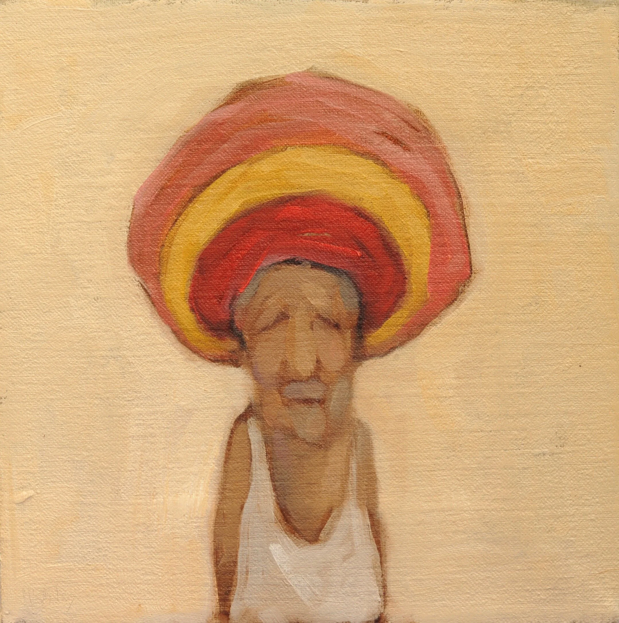 sombrero. oil on linen. 8x8.