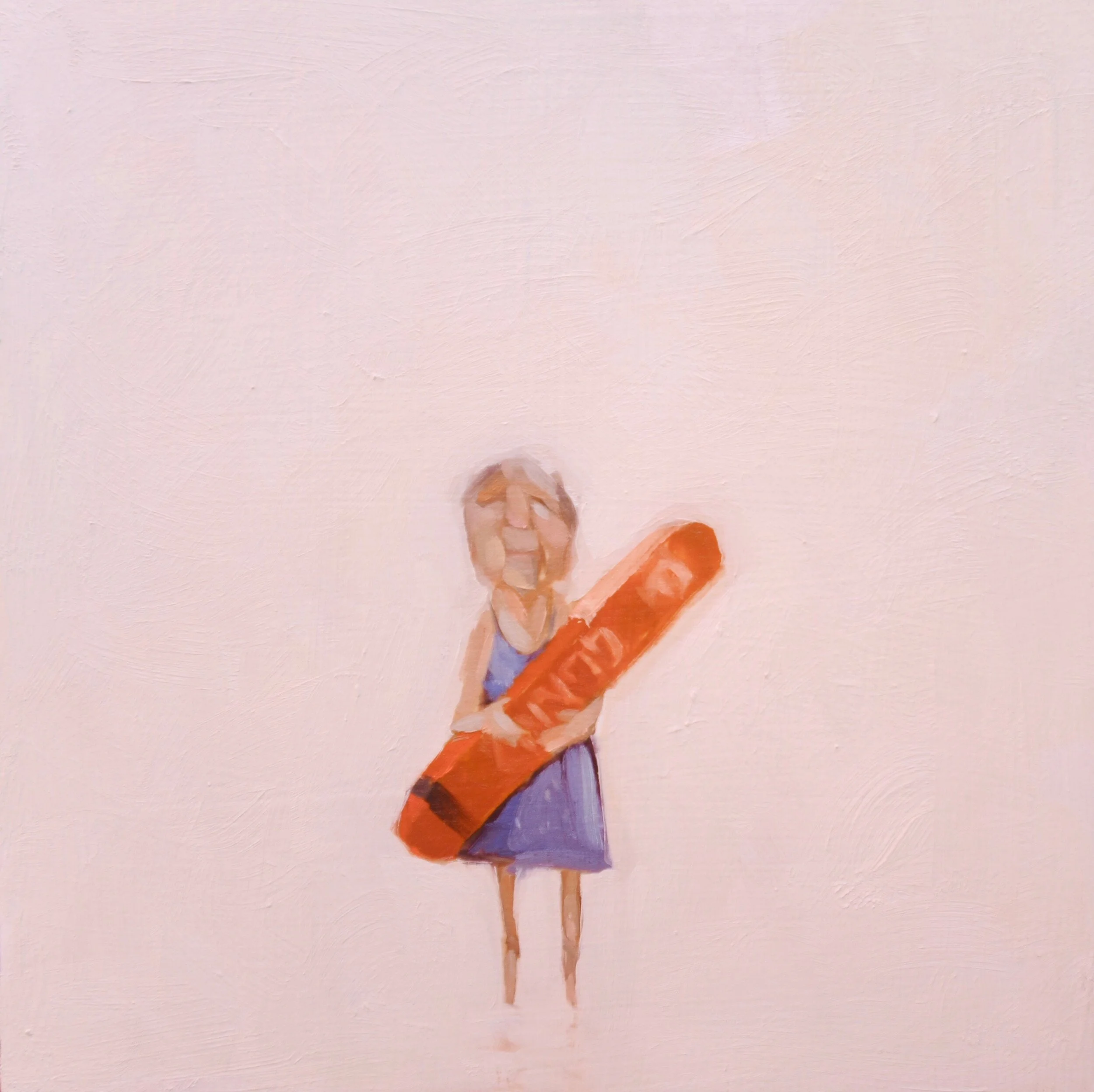 the lifeguard, oil on board, 12x12 in.