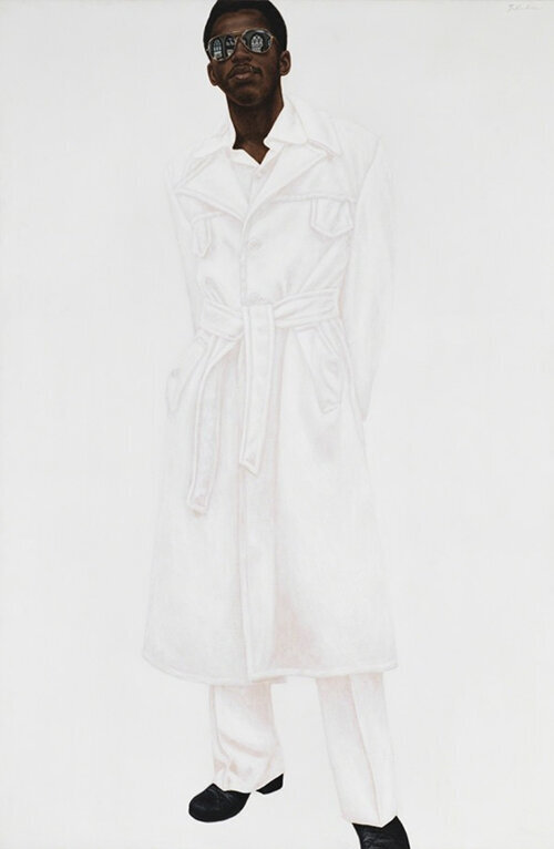 steve, 1976. barkley hendricks, oil, acrylic and magna on linen canvas, collection of the whitney museum of american art.