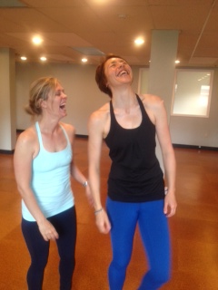 I look like I am about to take a bite out of Rachael’s shoulder. 