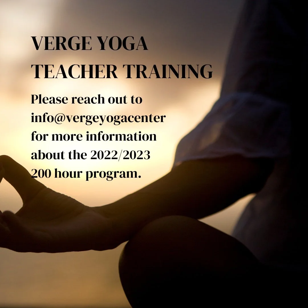 200- hour Yoga Teacher Training at Verge Yoga - Fall 2022