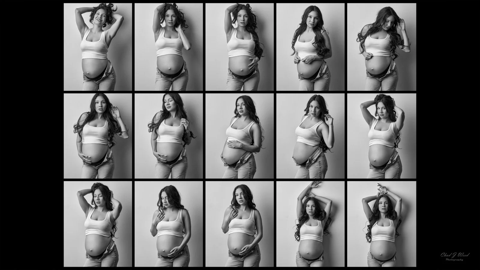 Phoenix Maternity Photographer: Stylish collage of maternity photography with fashion-inspired poses
