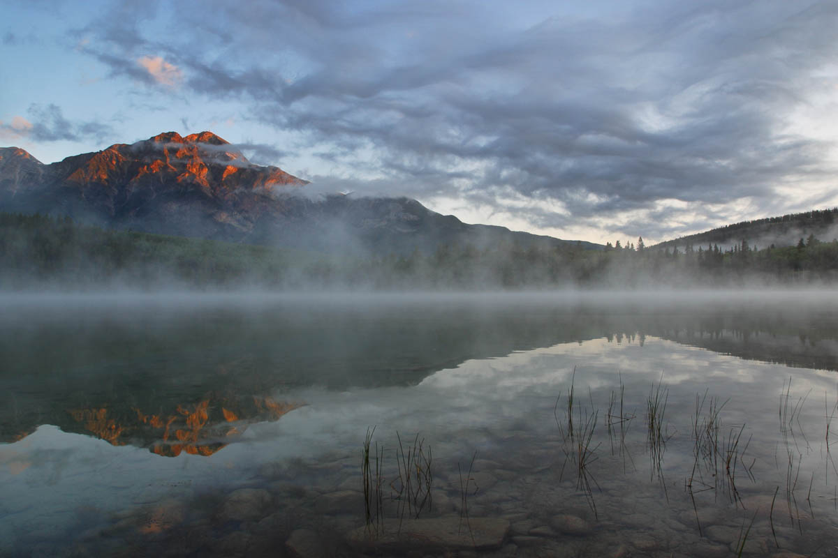 First LIght on Pyramid Mountain, Jasper National Park, 2002