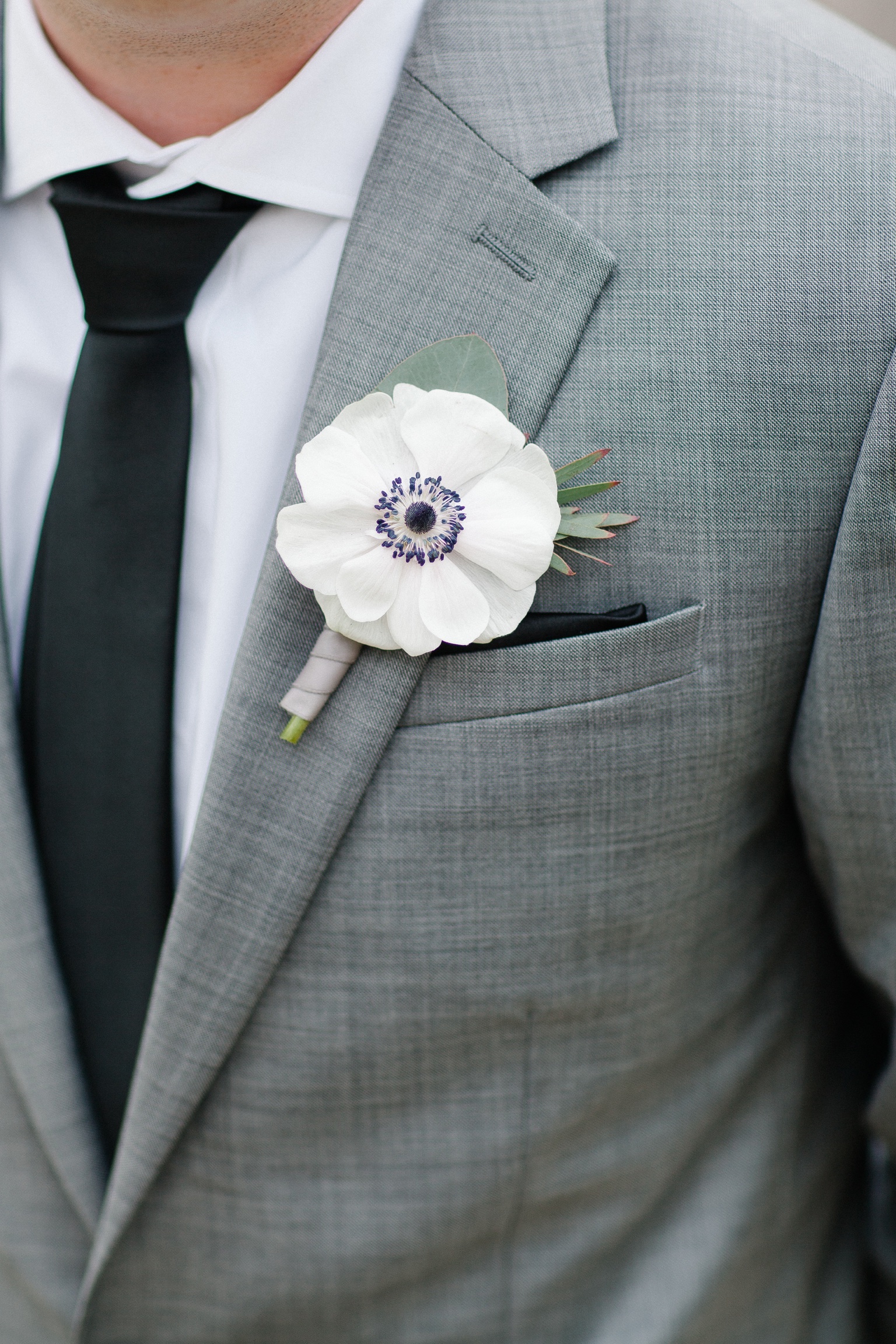Anemone boutonniere from Kate Farley