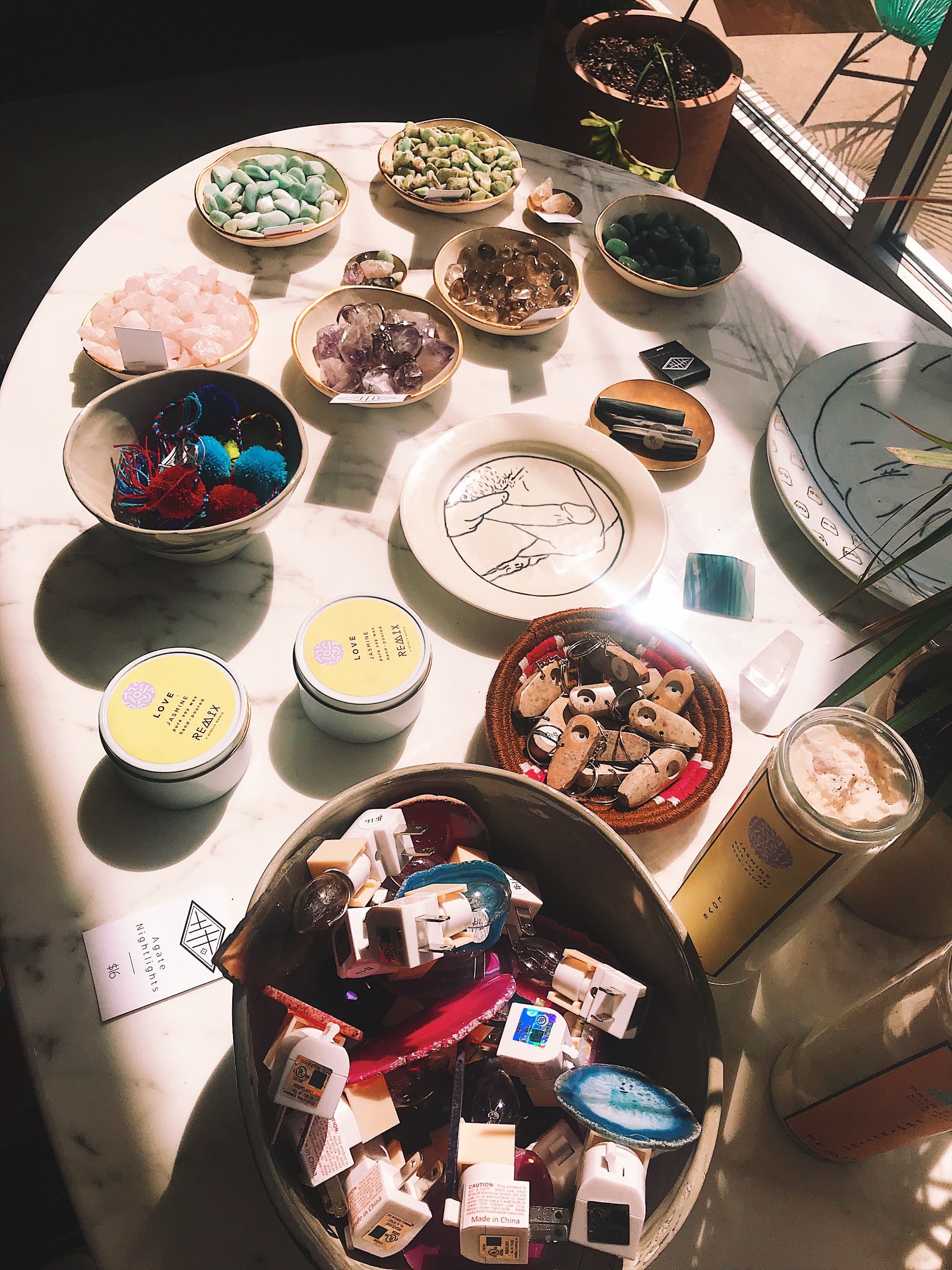 Alllll the feminist home decor and crystal nightlights at Humboldt House. Humboldt House is one of those places where you will walk in innocent and leave feeling like, "I really really need a $40 sage candle".
