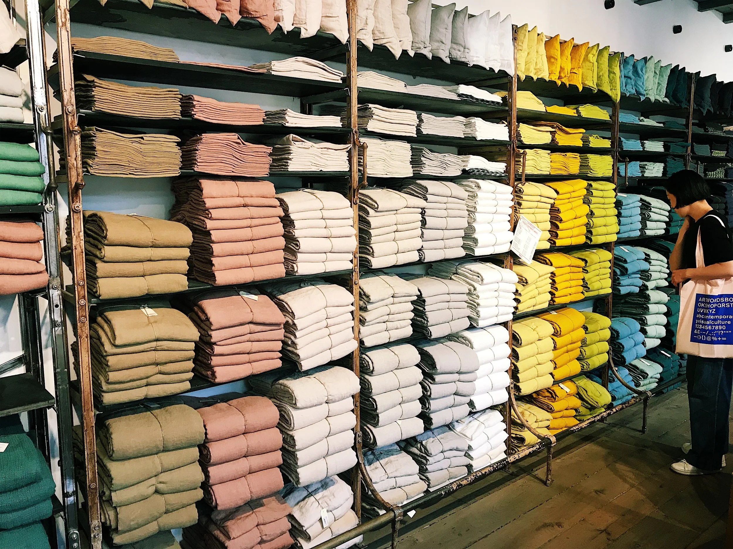 Just 1/3 of the linen collection at Merci Paris