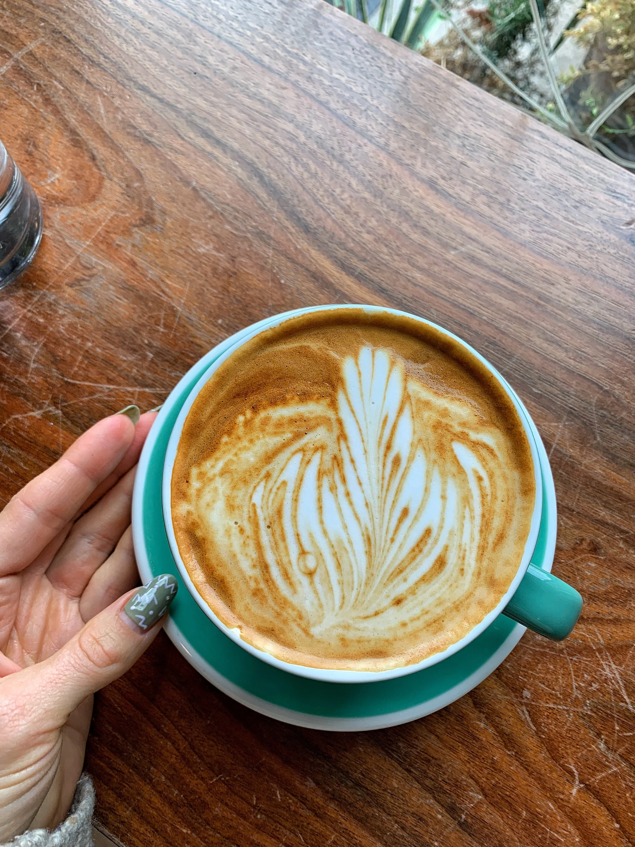 Almond milk latte from Holiday
