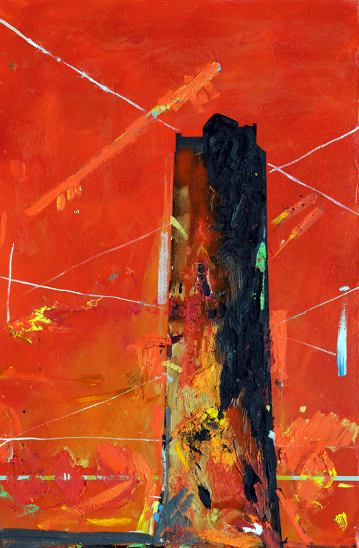 Tower, 2007-2008, Oil on Canvas on Panel, 47 by 31 inches