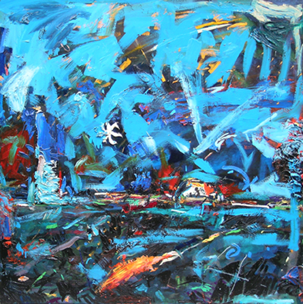 Falling Stars Safe Place,  2006-2007, 48 x 48 inches, Private Collection
