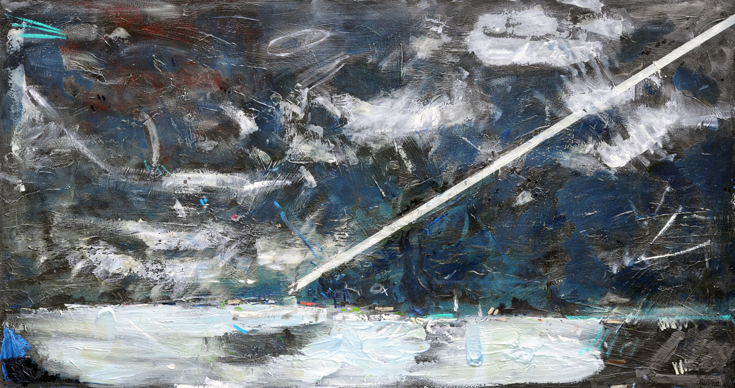 Descent, 2008, Oil on Canvas, 48 by 90 inches