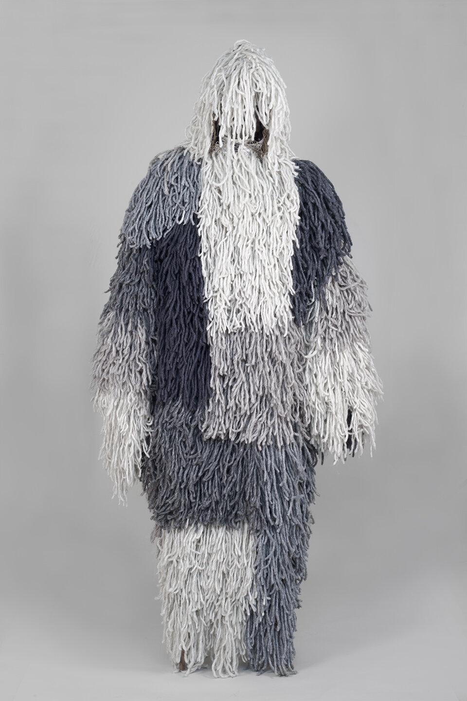 Matthew Varey Bunker Ghillie 2013 2014 Wool and Walnut and Synthetic Fibre 77 inches by 18 inches by 34 inches.jpg