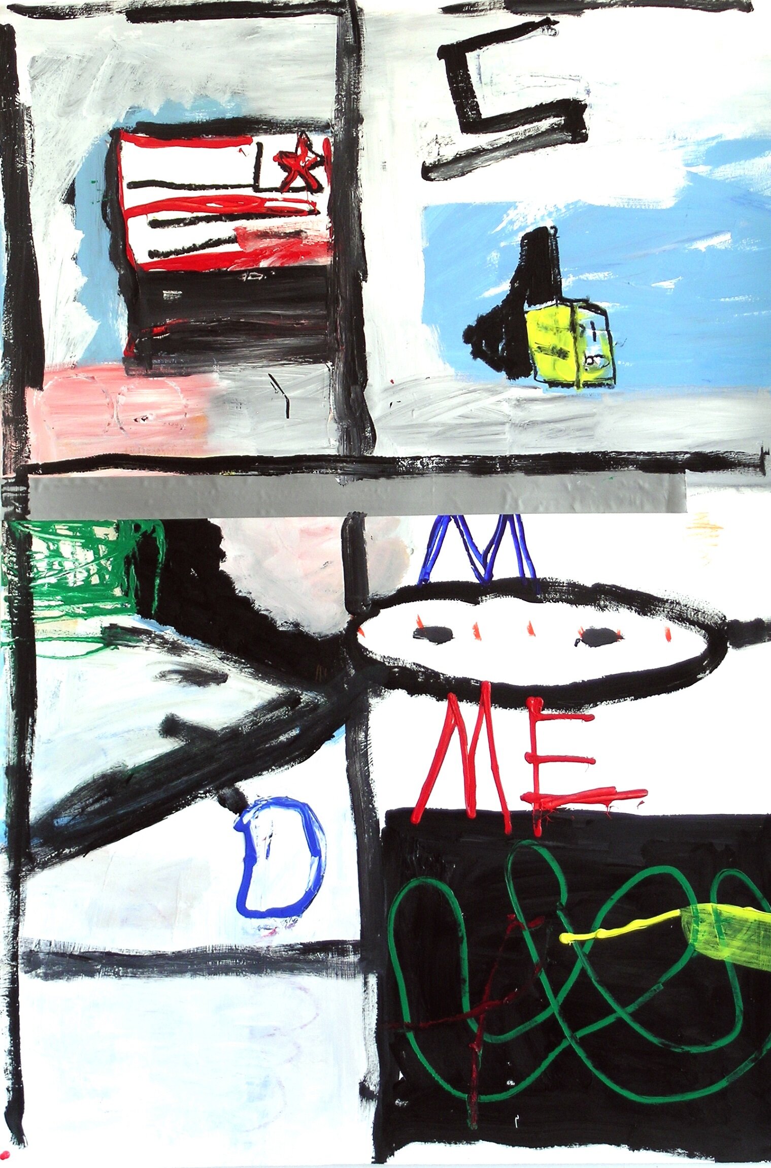  Iron Men Me Mixed Media on paper 2007 26 x 40 inches This work is Framed $3600 Available 