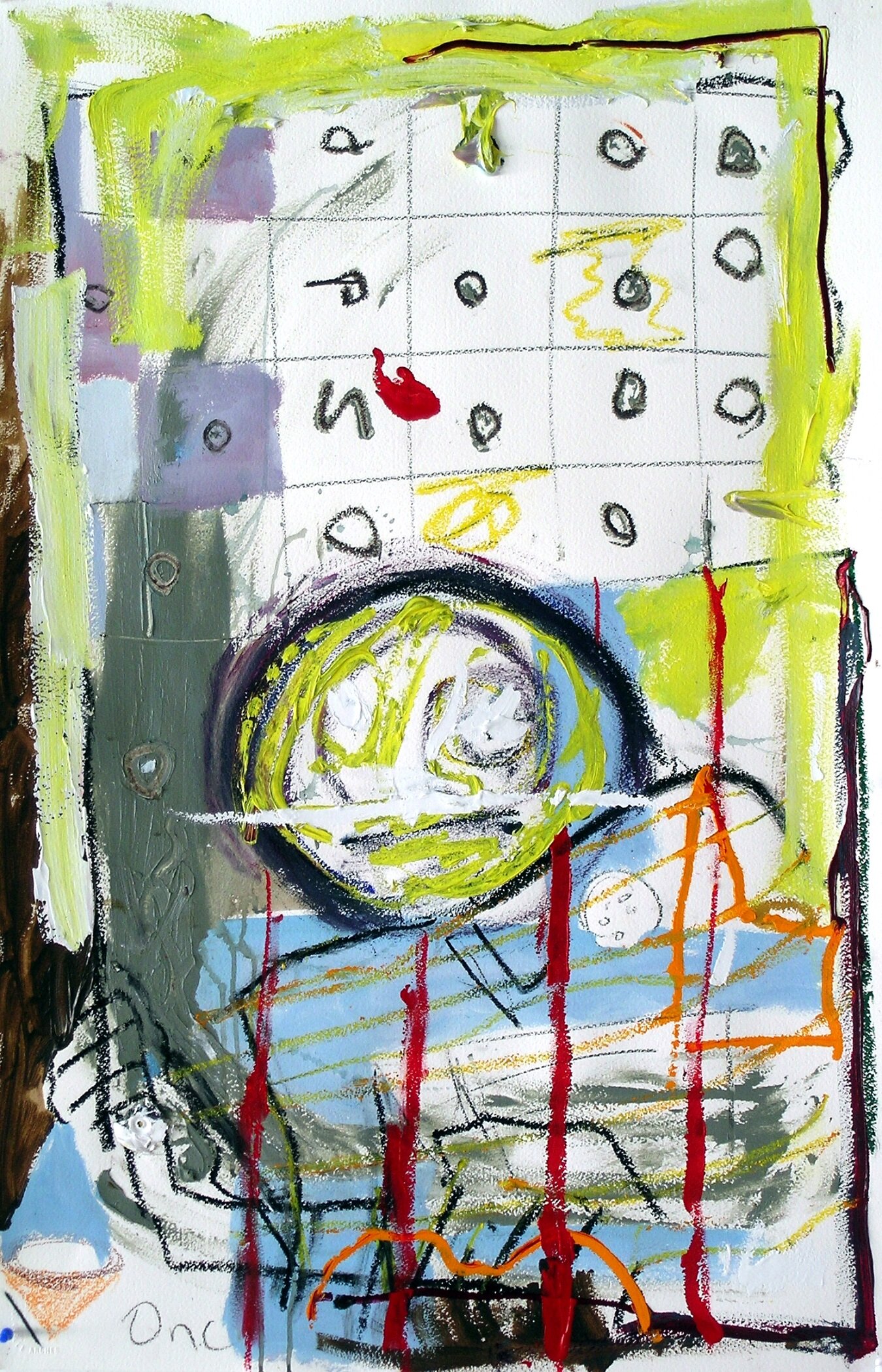  Iron Men Munch 2007 Mixed Media on Paper 45 by 31 inches Available 