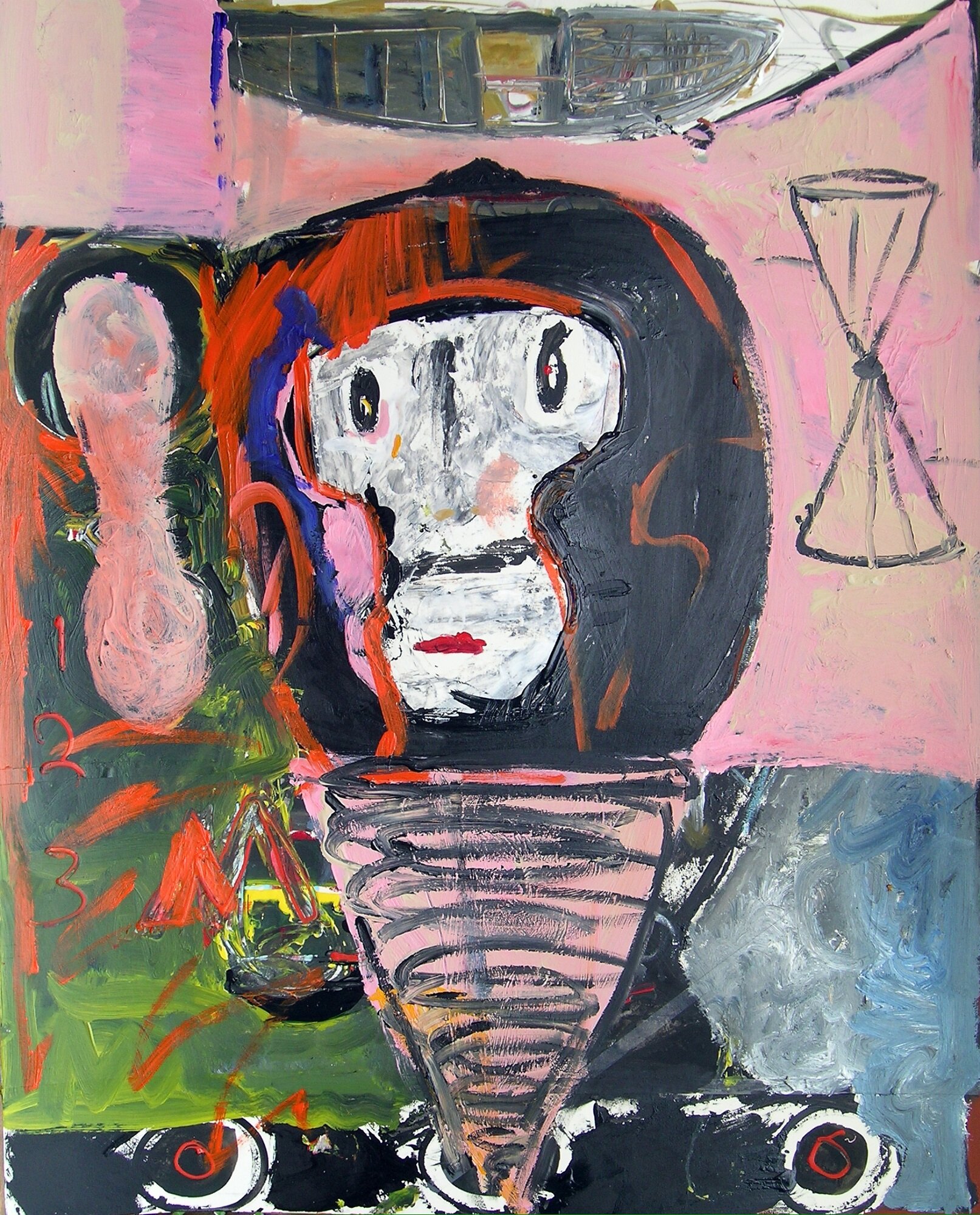  Iron Men Space Man 2005 Mixed Media on Paper on Panel  41 by 33 inches $3200 Available 