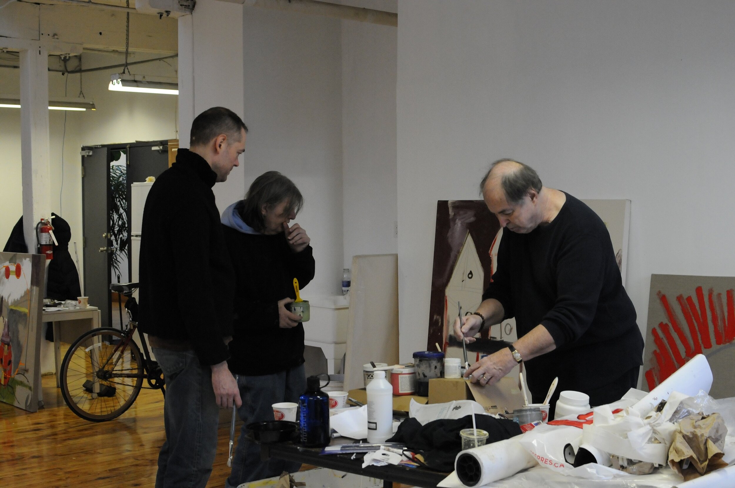  Iron Men at work in John Scott’s studio - Gary Michael Dault, Matthew Varey, and John Scott 