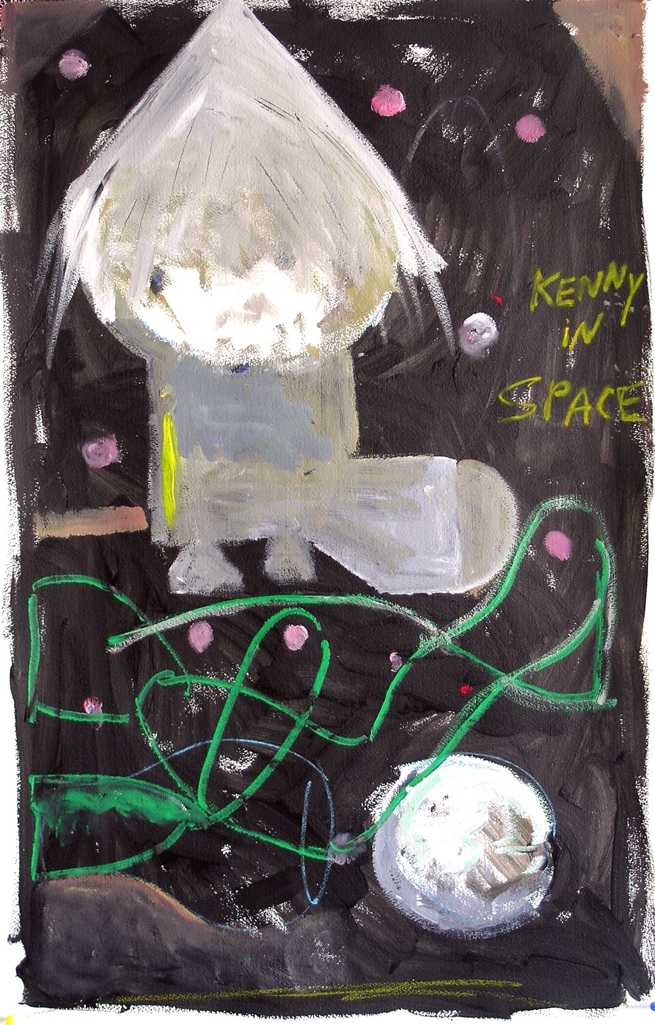  Iron Men Kenny In Space 2007 Mixed Media on Paper 26 x 40 This work is Framed Available 