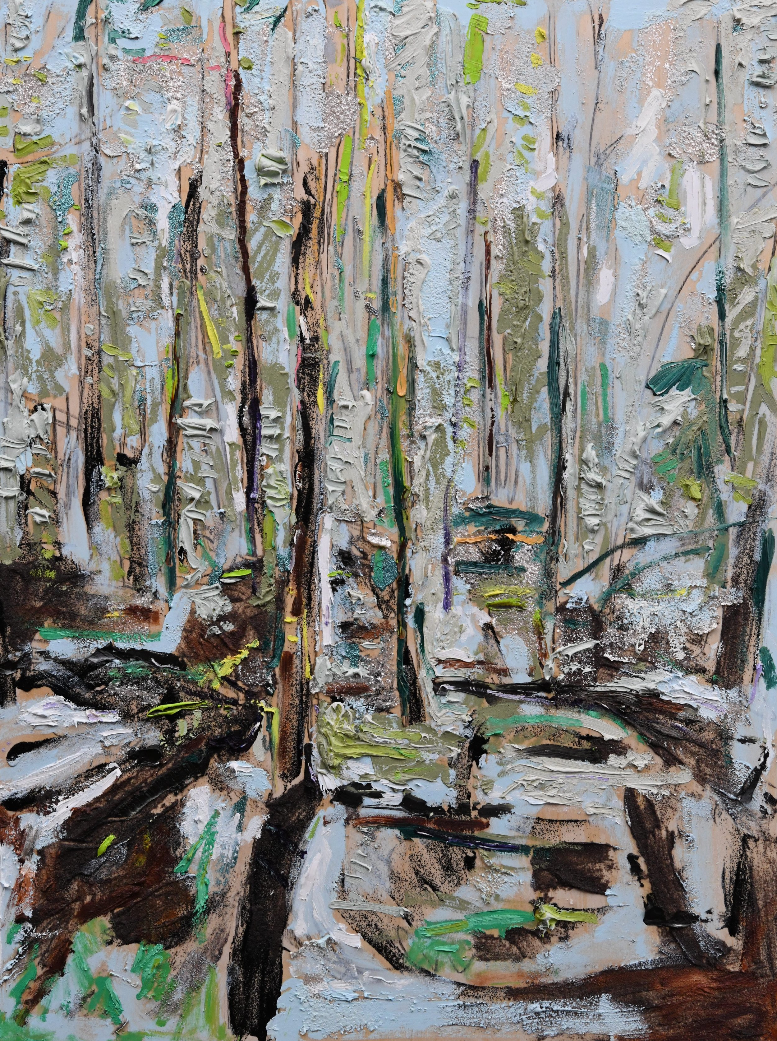 Trail 2023-2024 Oil and Acrylic on Panel 40 x 30 inches Available $3200