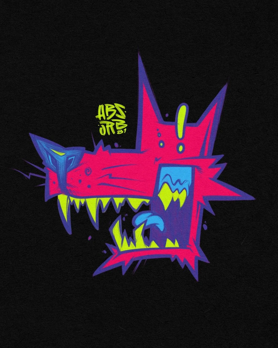 Just a realistic drawing of a wolf.