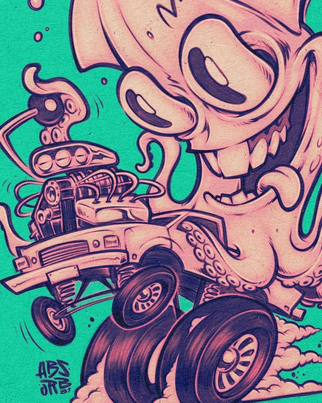 Burnout! 

www.Absorb81.com
Craig@Absorb81.com

#Squid #Squidillustration #Drawing #Absorb81 #Mopar #Hemi #Hotrod #Ratfink