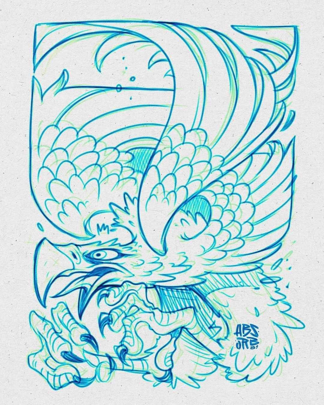 Eagle Scribbles. 
www.Absorb81.com
Craig@Absorb81.com