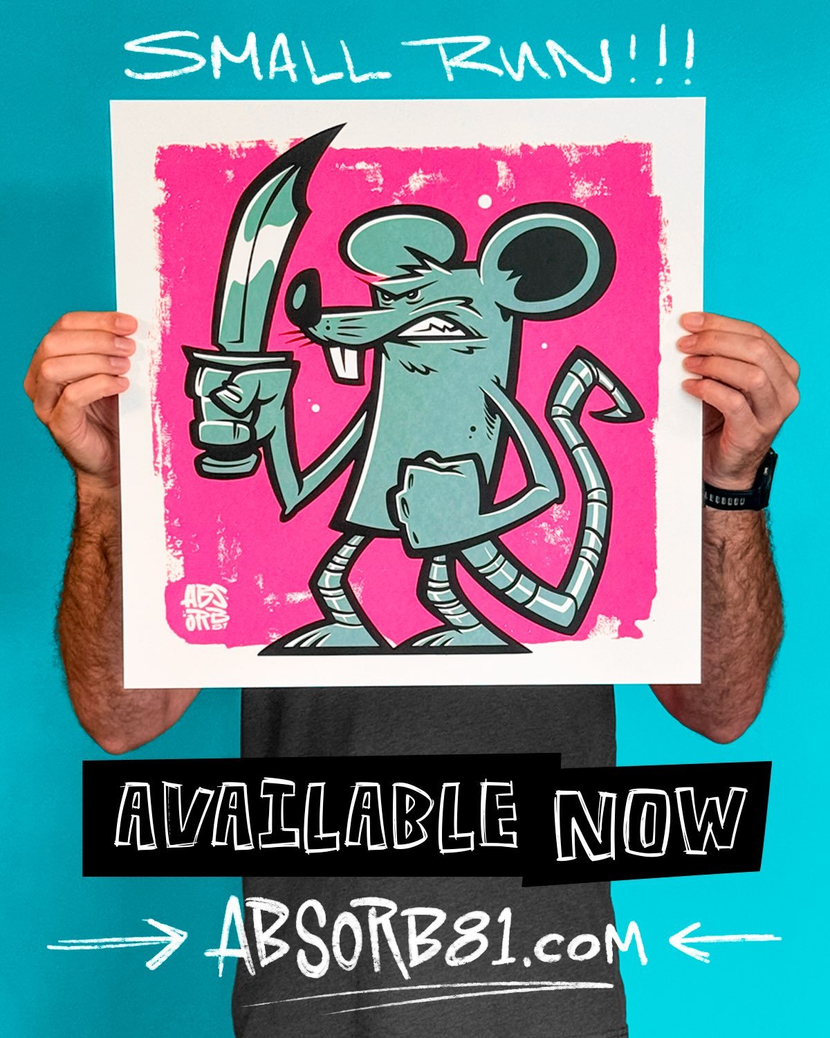 CUTTHROAT CRITTER
3 Color Screen Print 

Available now!
www.Absorb81.com (link in bio)

18&rdquo; x 18&rdquo; standard frame size

#absorb81 #rat #knife #artcollector #artprint