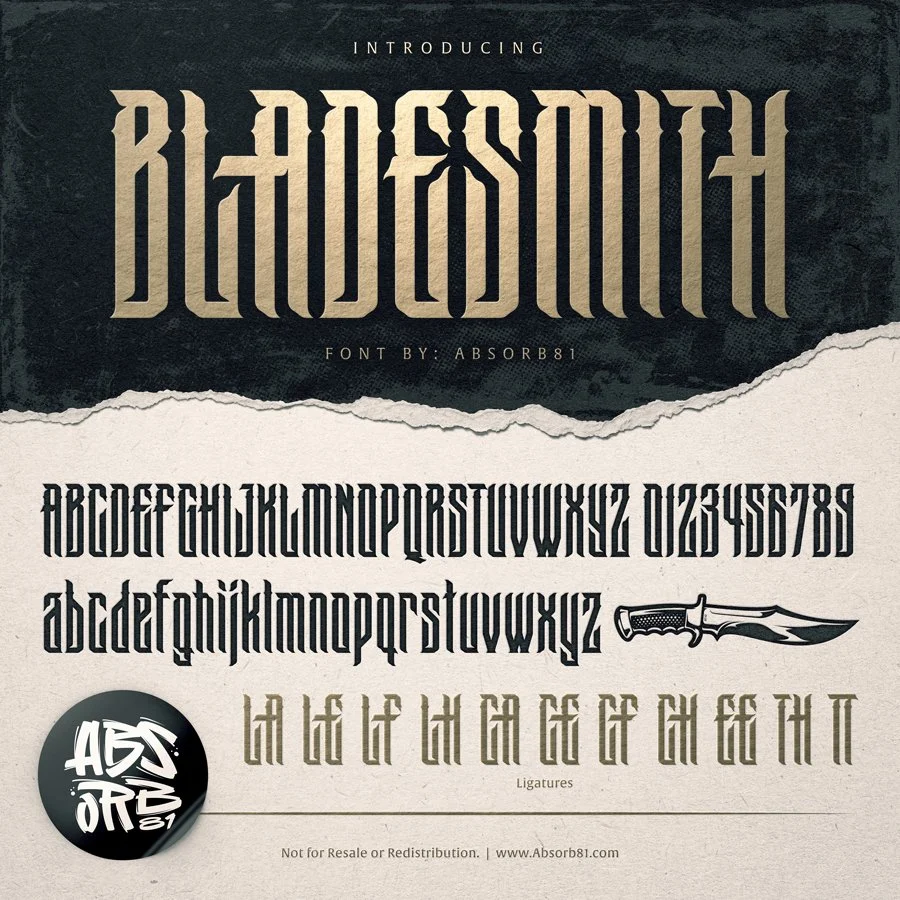 Bladesmith Font — Absorb81 - Illustration / Design / Typography