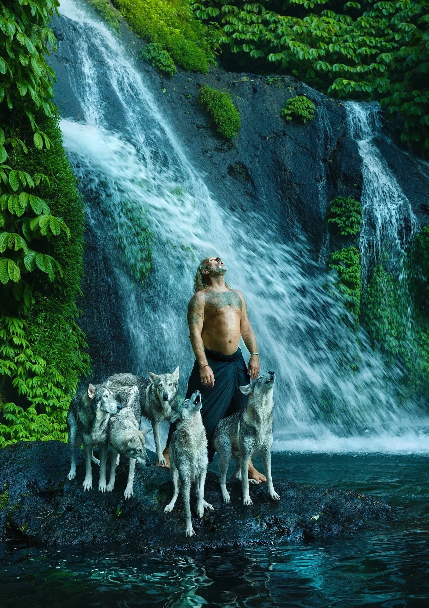 Mark Baker and his wolves