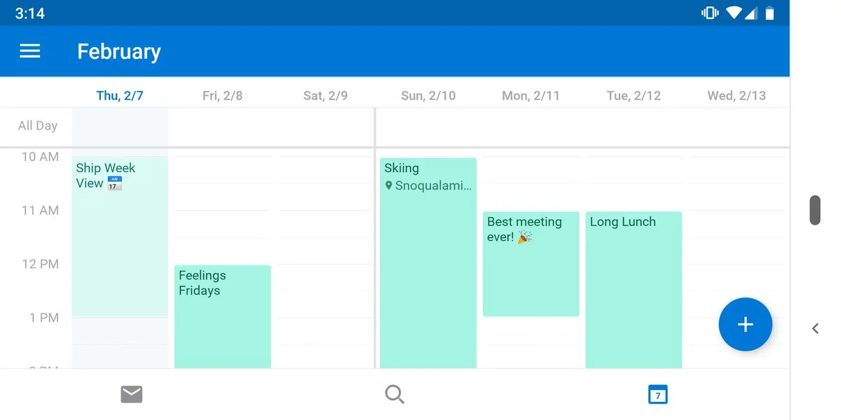 Android Landscape View for Calendar