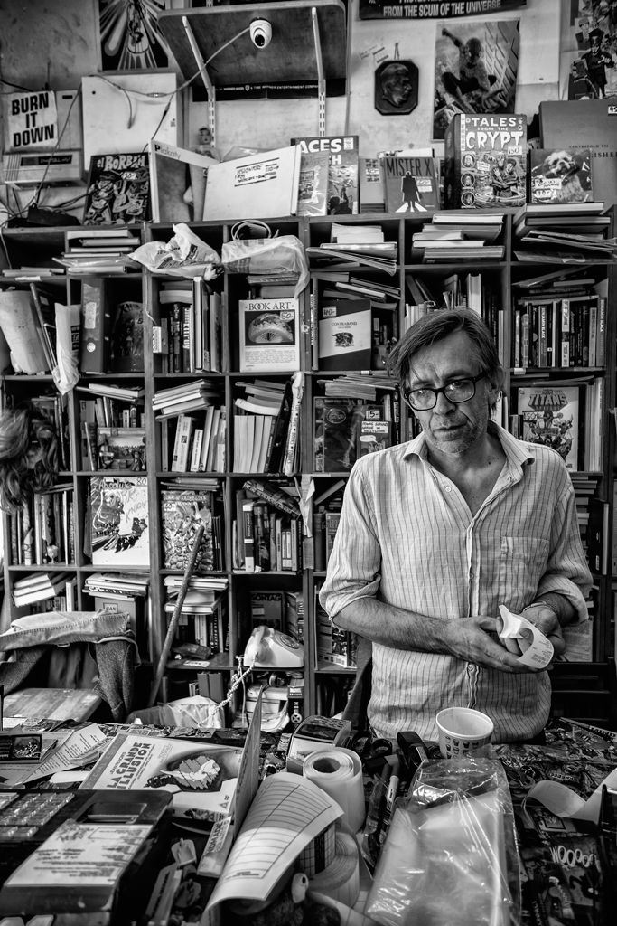 Bookseller, Notting Hill, London, June 2015
