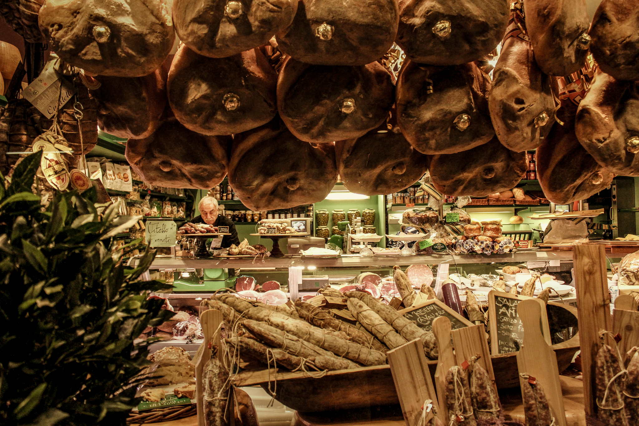 Hiding in Parma Hams, Parma, Italy, April 2012