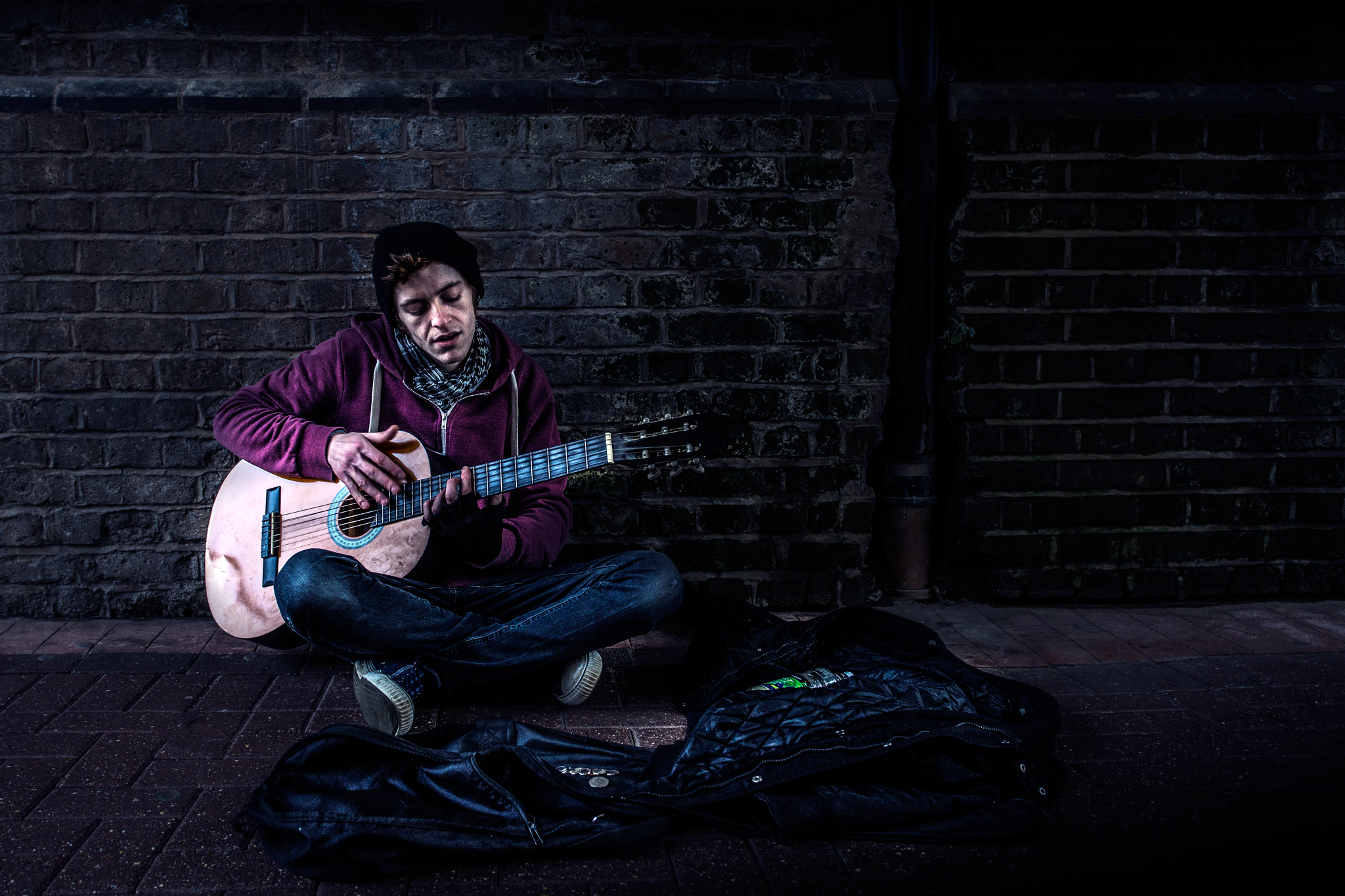 Liam the Busker, Southend Town Centre, January 2016