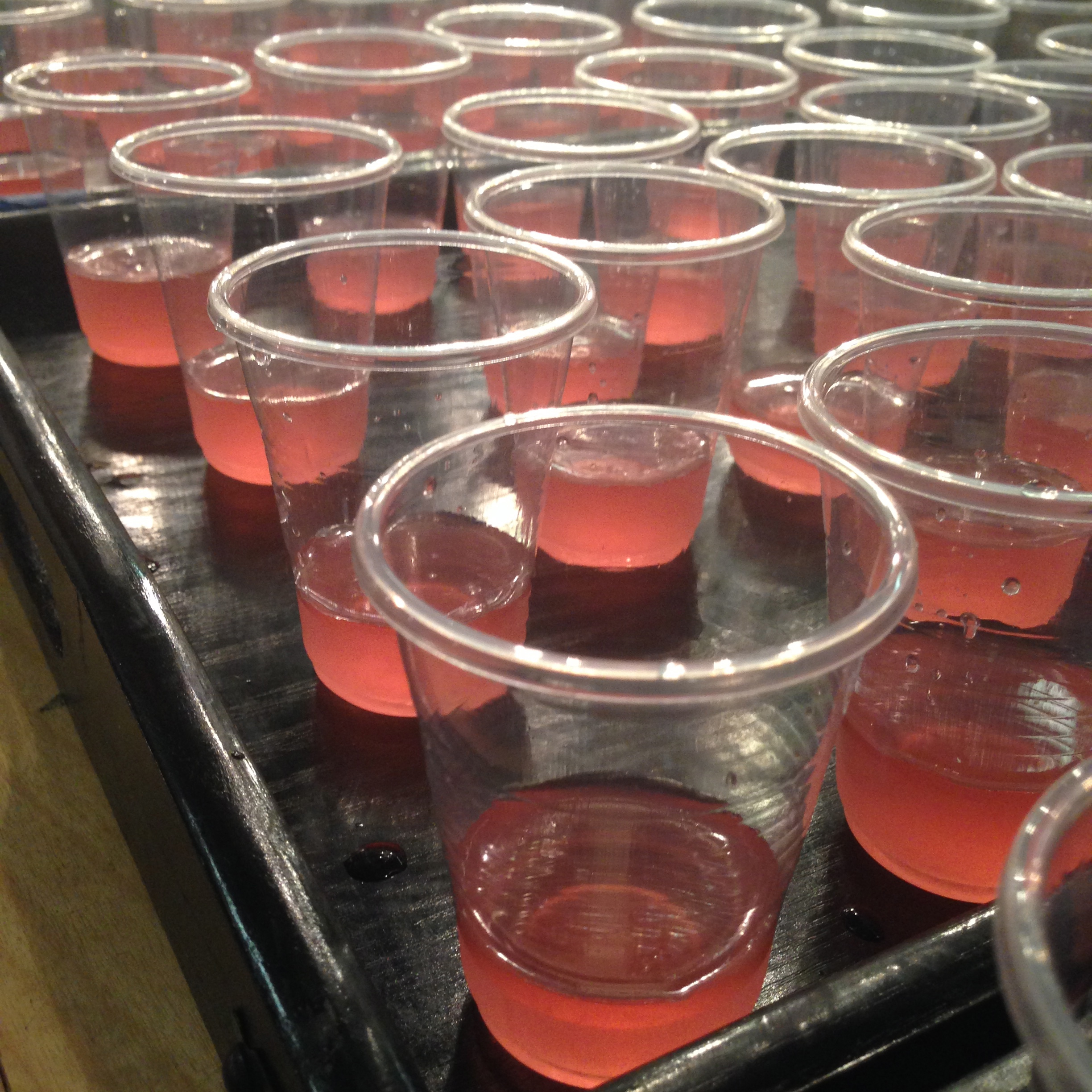 One hundred and eighty tasting portions of hibiscus rosemary pink lemonade... Mmmm.