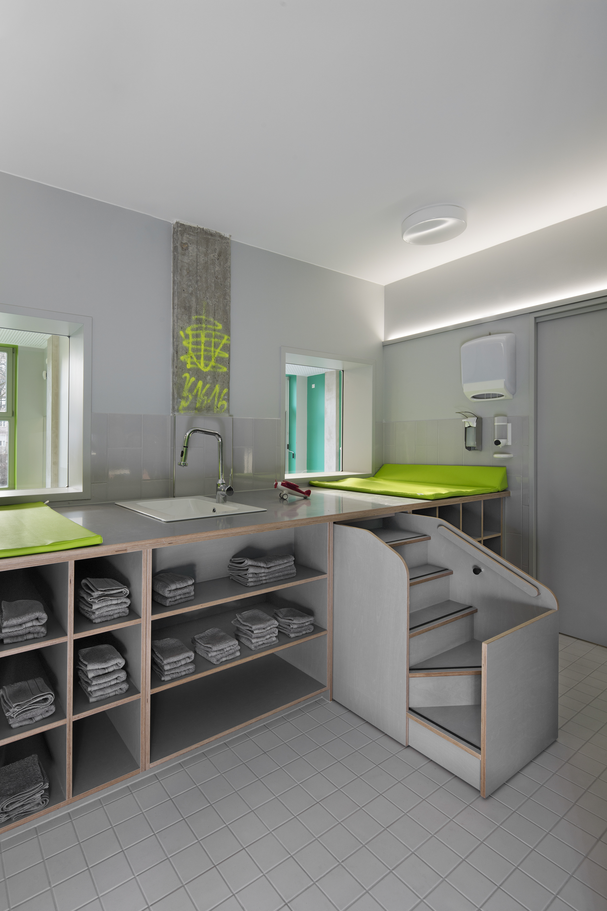 Changing rooms & Sliding Stairs