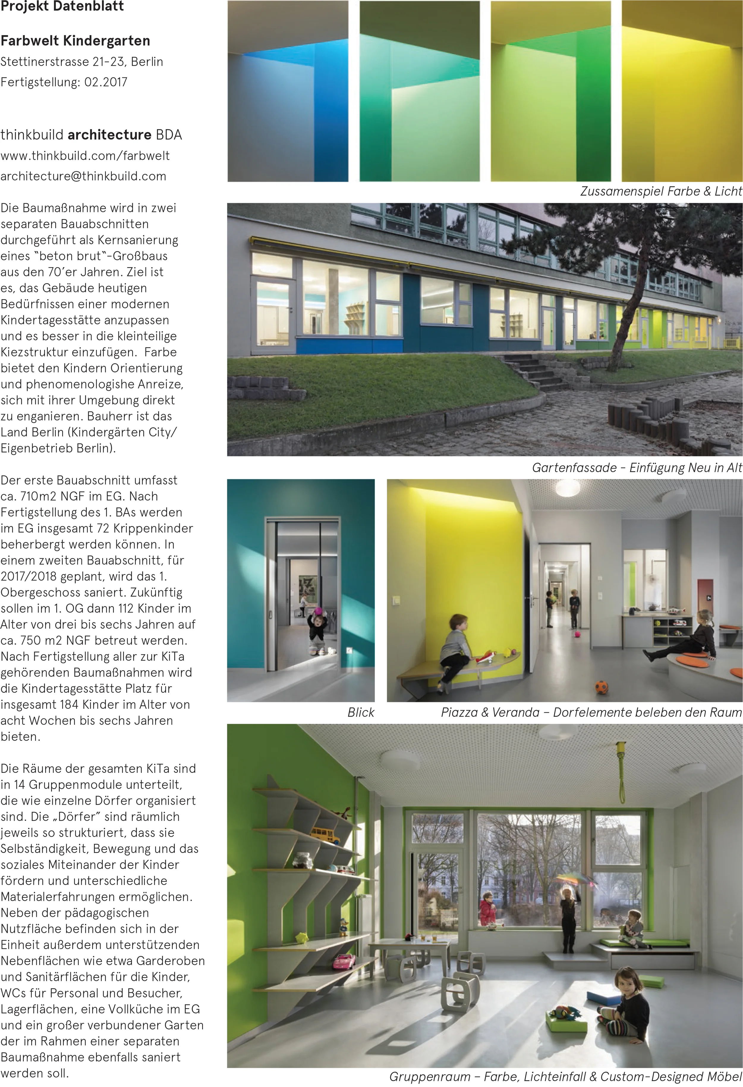 Farbwelt Kindergarten Stettiner Str Thinkbuild Architecture