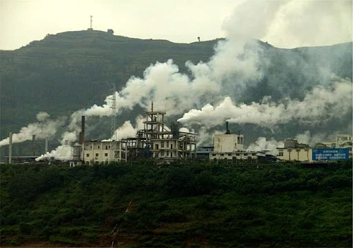 A factory in China . The Industrial Revolution brought about a reliance on burning fossil fuels for energy, which pumps large amounts of carbon dioxide and pollutants into our environment.