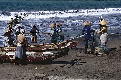 Fishermen in Pangadaran, Indonesia