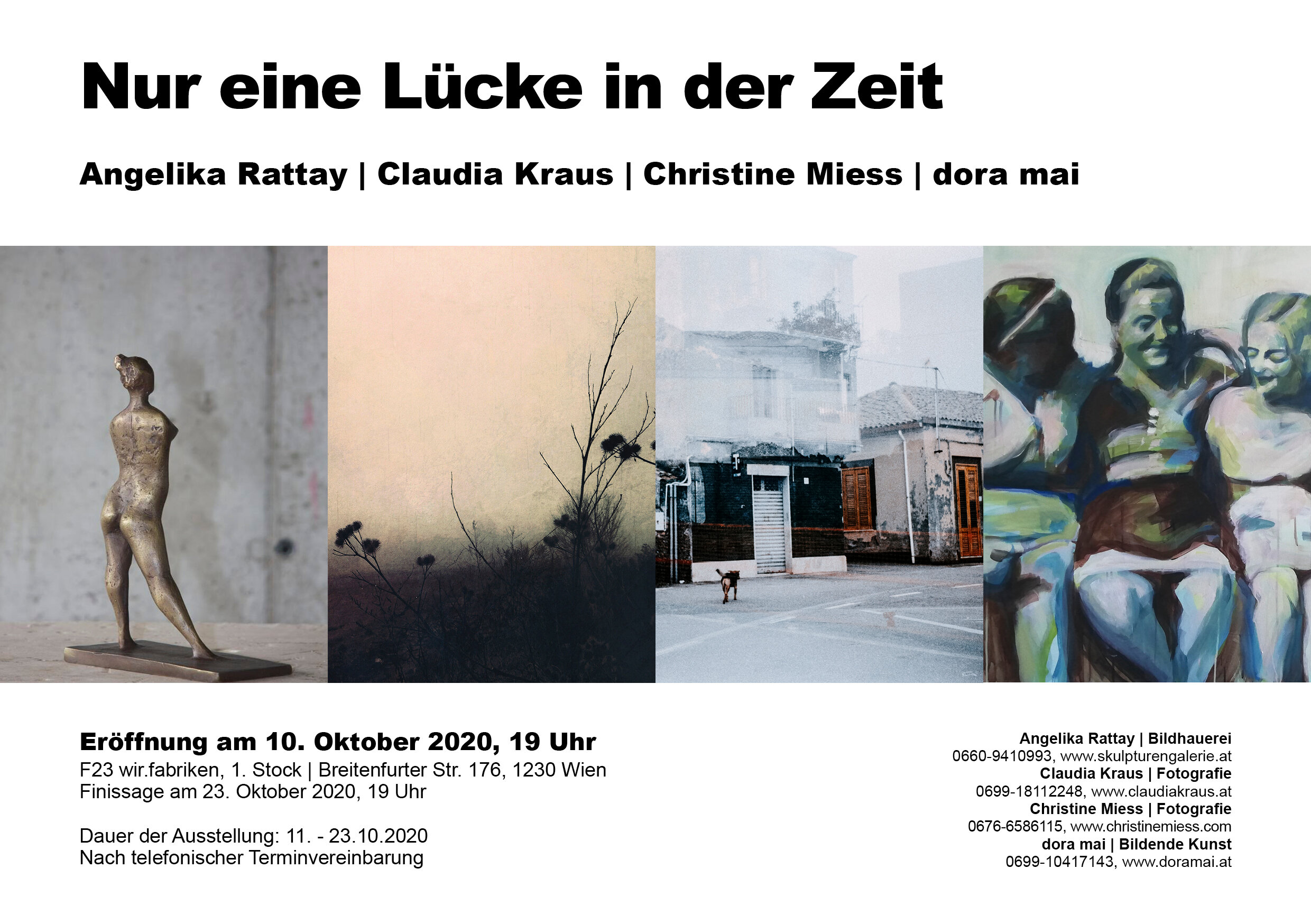 New exhibition "Nur eine Lücke in der Zeit" at F23 wir.fabriken in Vienna