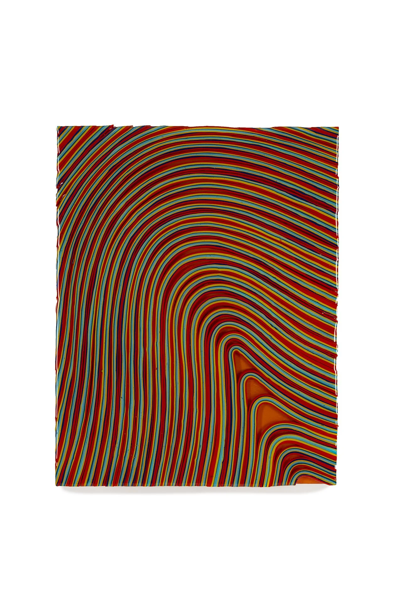   A Set of Lies That Have Been Agreed On  2023 Latex paint and resin on wood panel 14x11x2.5 inches 
