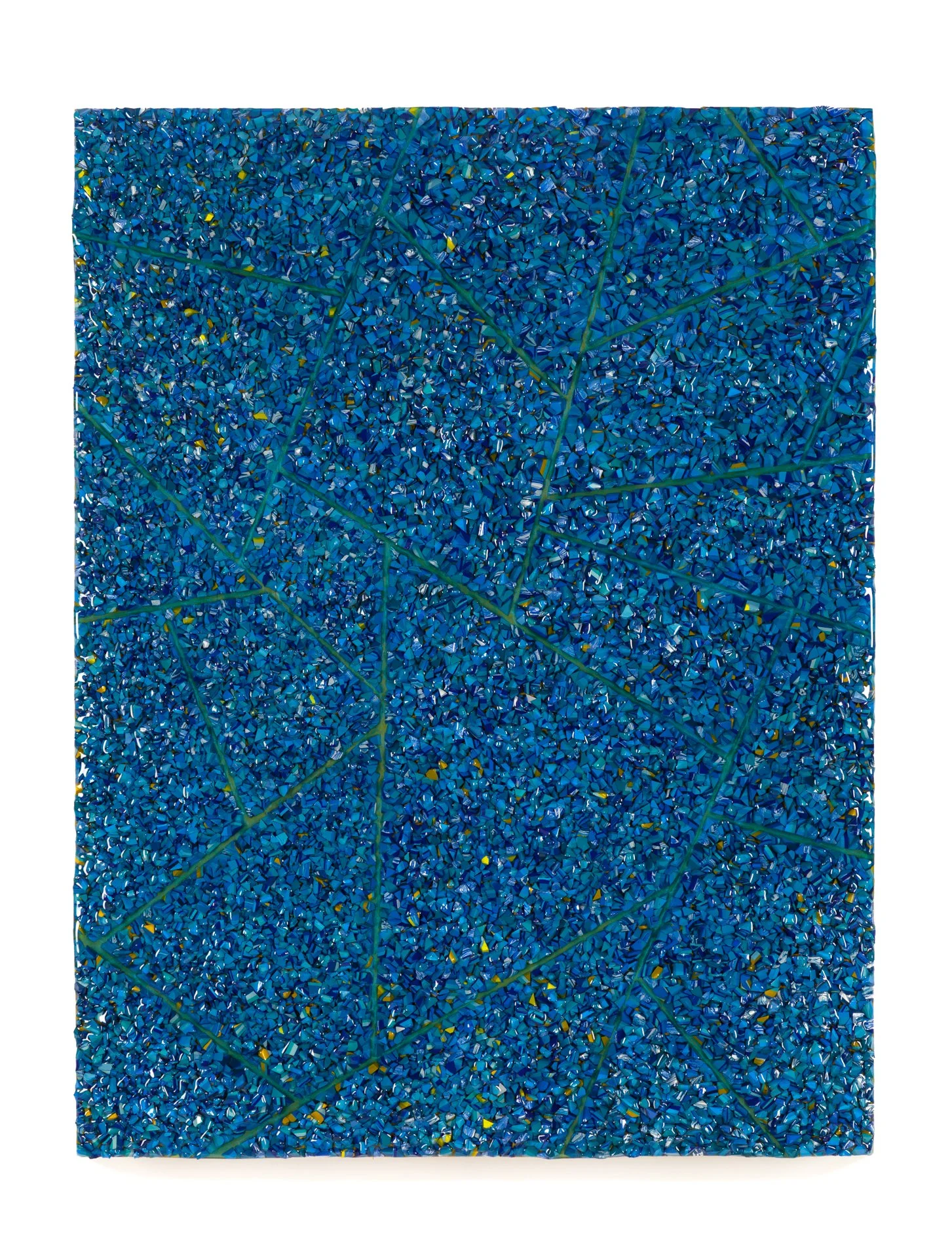   But How Do We Evaluate The Evaluation?  2024 Latex paint and resin on wood panel 24x18x2.5 inches 