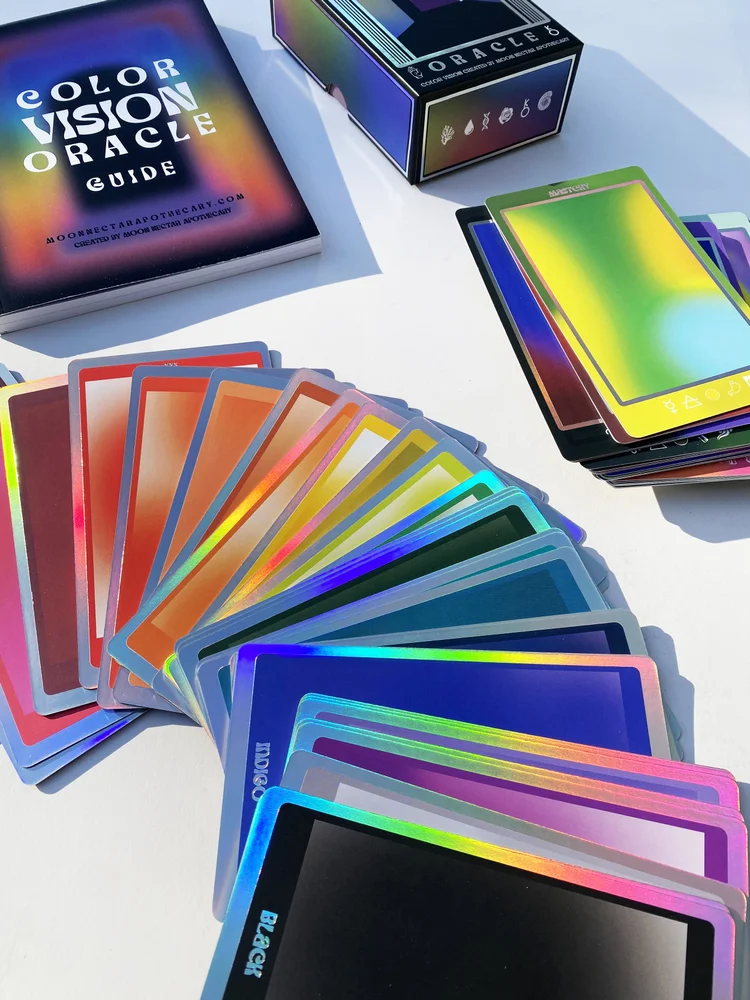 holographic oracle cards Crystalstruck Tarot Deck Please note that the Light Visions Tarot and the Prisma Visions Tarot contain the same imagery just represented in a slightly different style. The Last Unicorn – Official